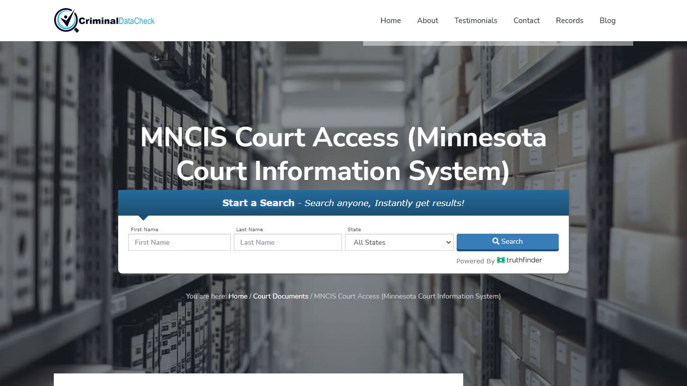 MNCIS Court Access (Minnesota Court Information System)